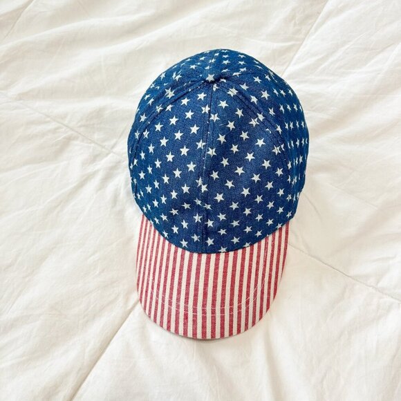 Stars & Stripes Red White Blue American Flag Baseball Cap Adjustable 100% Cotton - Picture 1 of 5